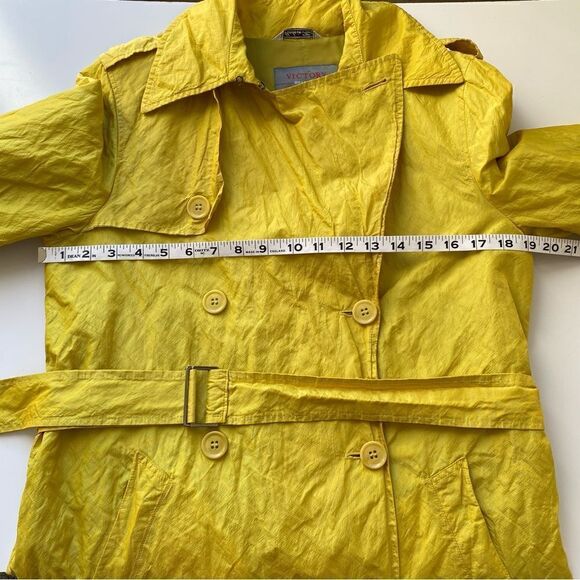 Victory Boat Line chartreuse yellow trench jacket size 42 US 6 Small - Picture 4 of 7